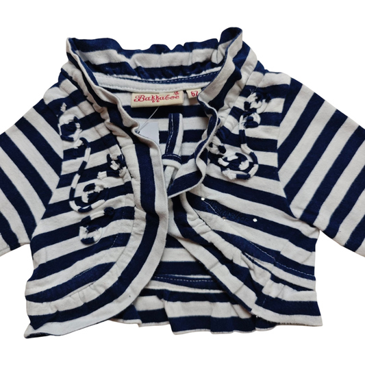 Bakkaboe Weste Blau und Weiß gestreift Größe 62