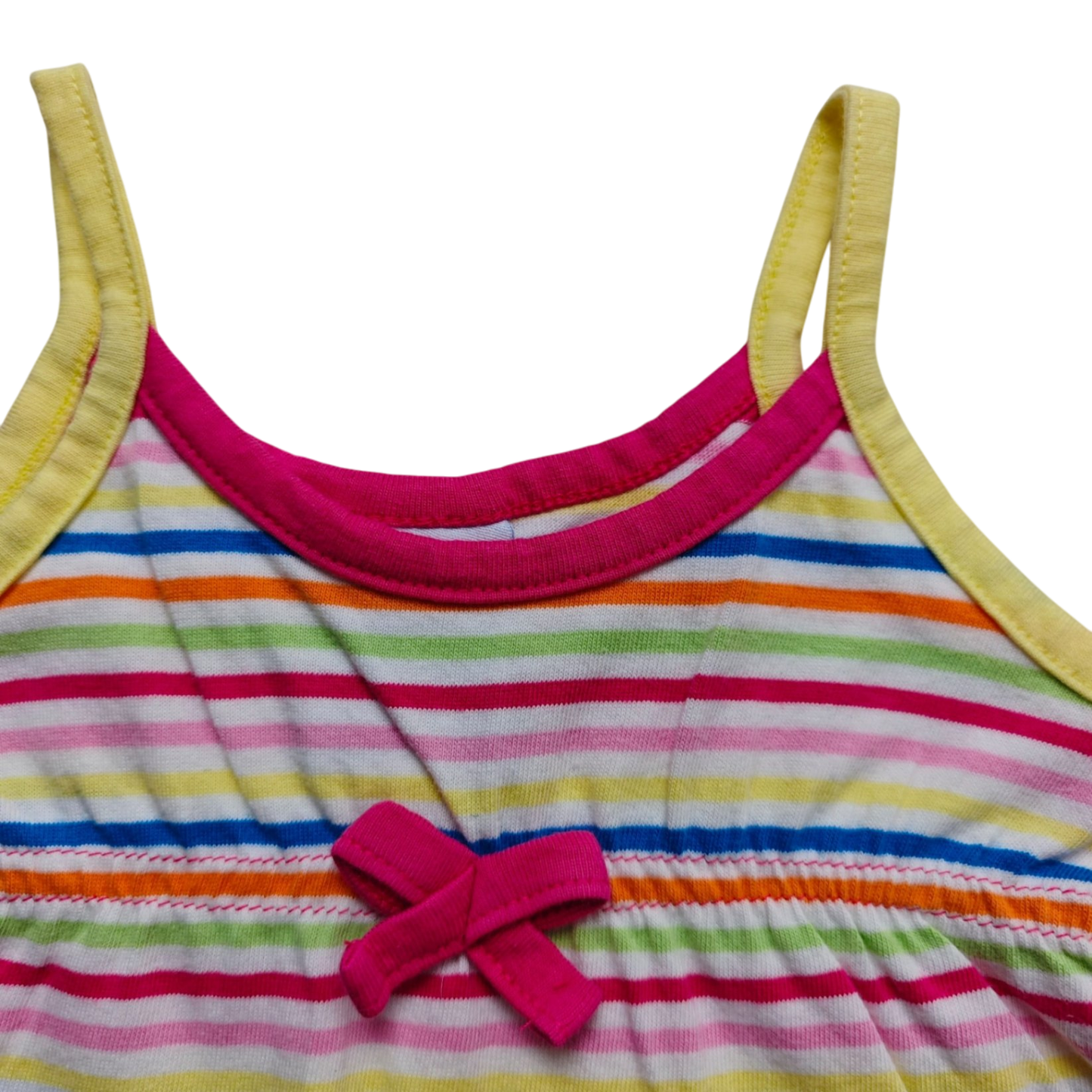 Nijntje Kurzarmshirt Bunt mit Streifen in Pink, Blau, Grün, Orange und Gelb Größe 68