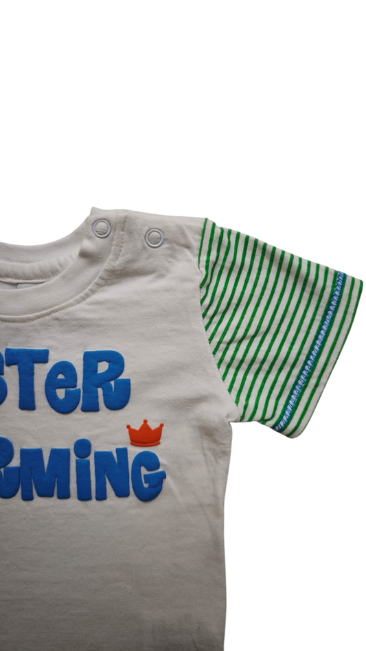 Newborn Kurzarmshirt Weiß, Grün, Blau, Orange Größe 50