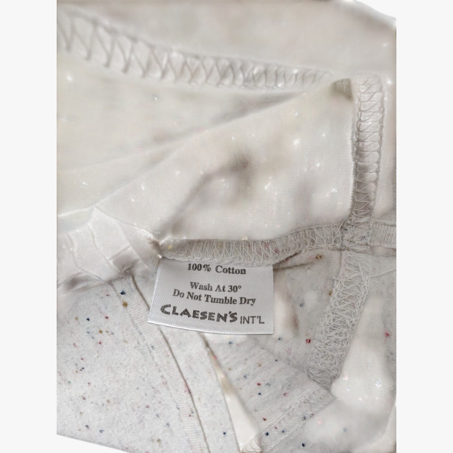 CLAESEN'S Langarmshirt Hellgrau mit bunten Sprenkeln Größe 62