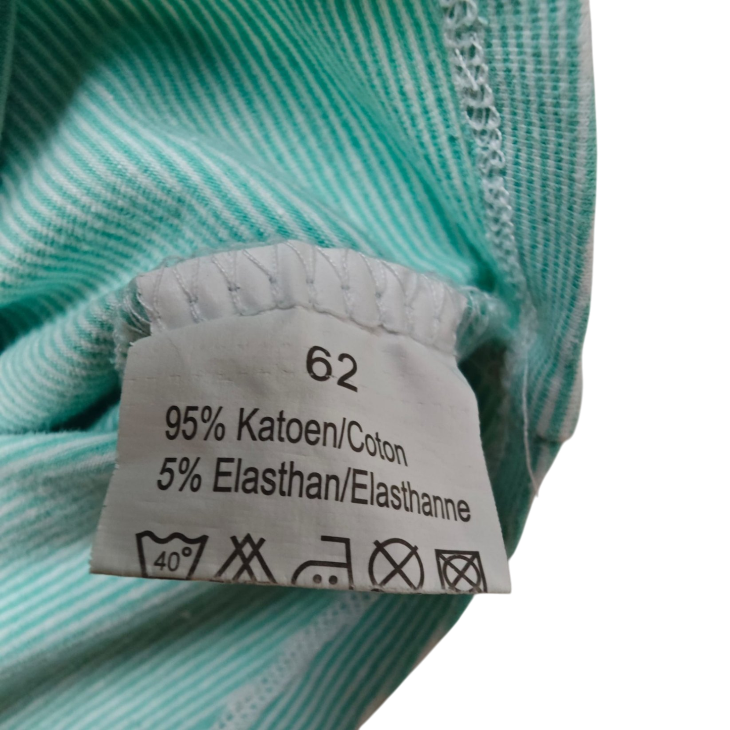 Newborn Kurzarmshirt Türkisblau mit rosa Akzenten Größe 62