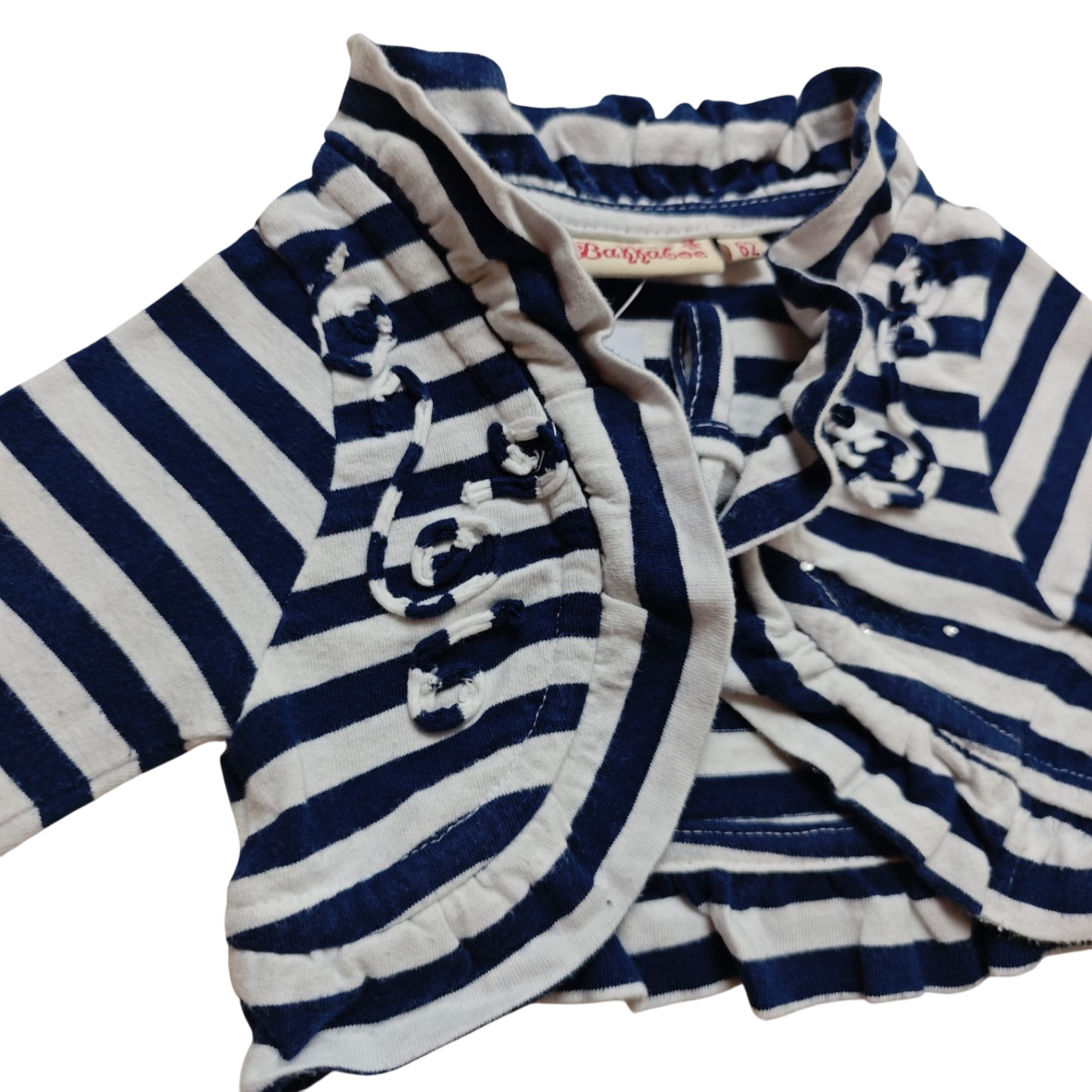 Bakkaboe Weste Blau und Weiß gestreift Größe 62