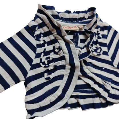 Bakkaboe Weste Blau und Weiß gestreift Größe 62