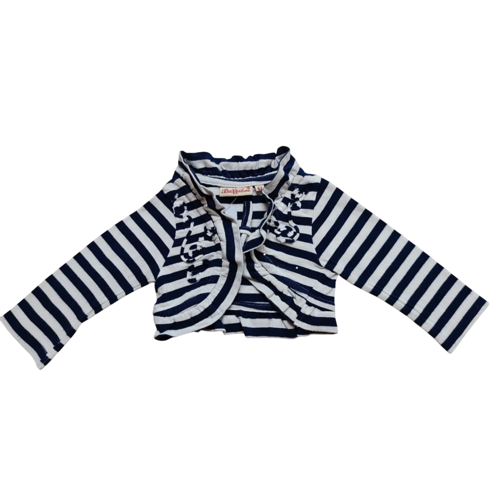 Bakkaboe Weste Blau und Weiß gestreift Größe 62