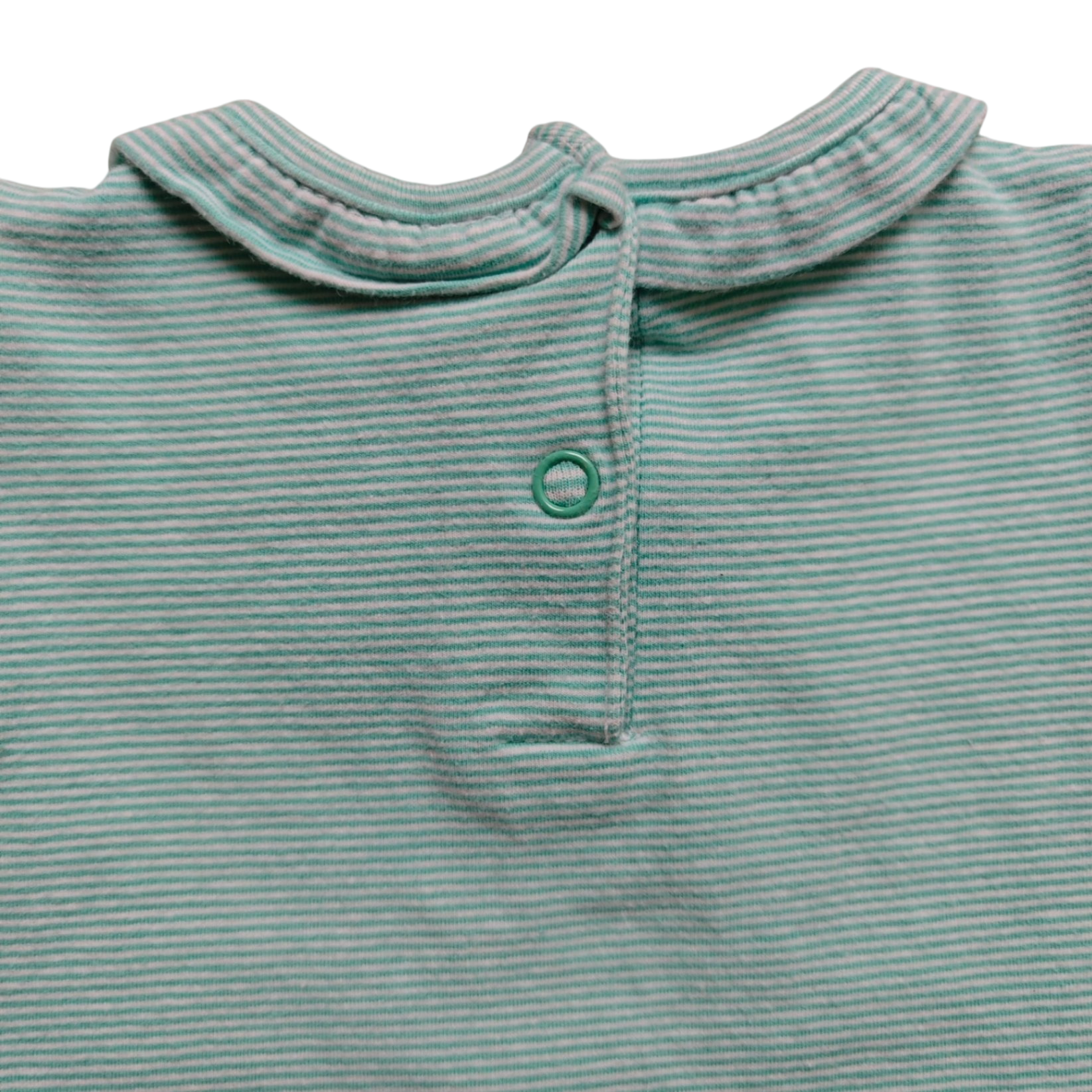 Newborn Kurzarmshirt Türkisblau mit rosa Akzenten Größe 62