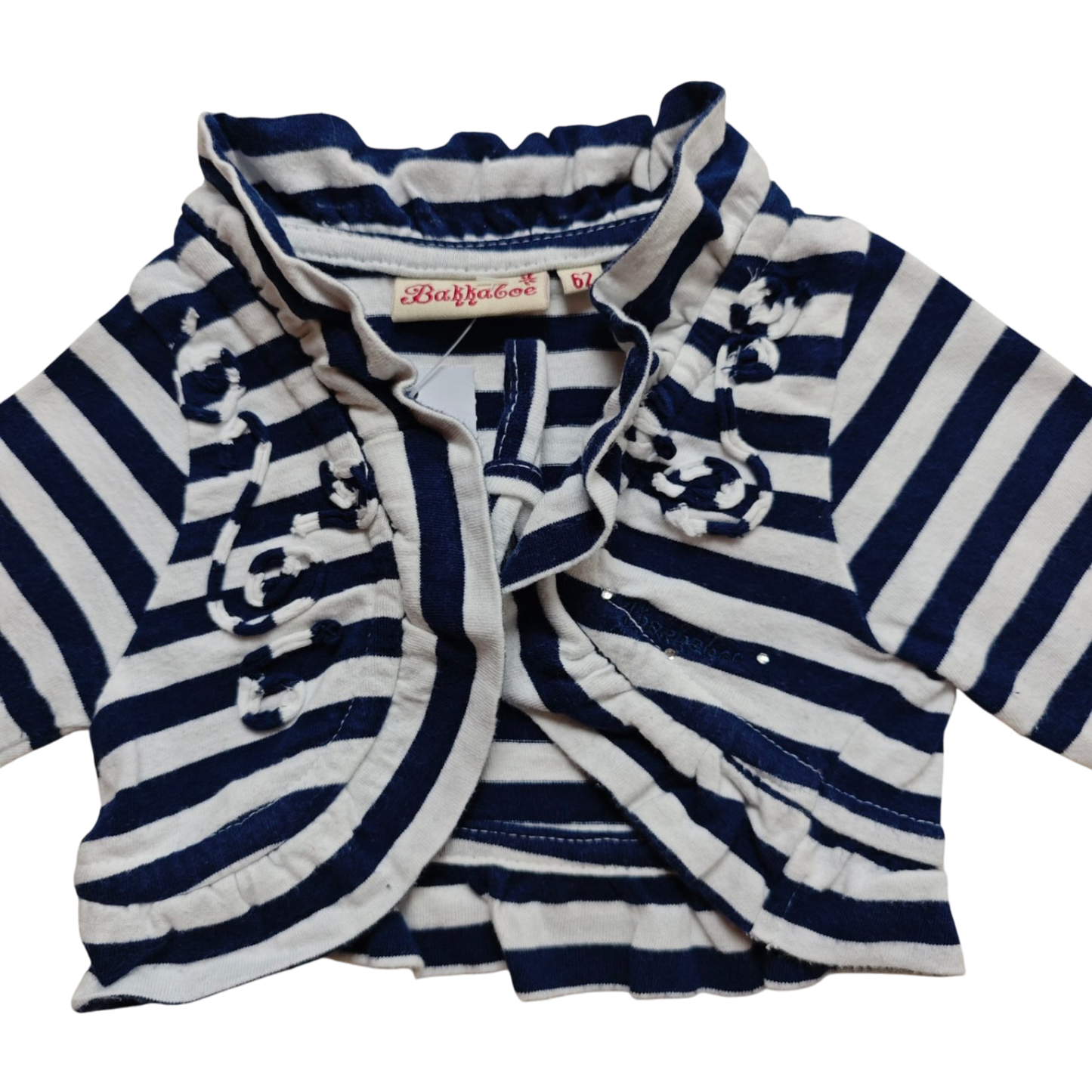 Bakkaboe Weste Blau und Weiß gestreift Größe 62