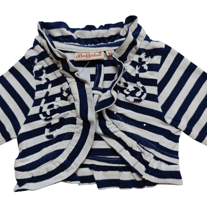 Bakkaboe Weste Blau und Weiß gestreift Größe 62
