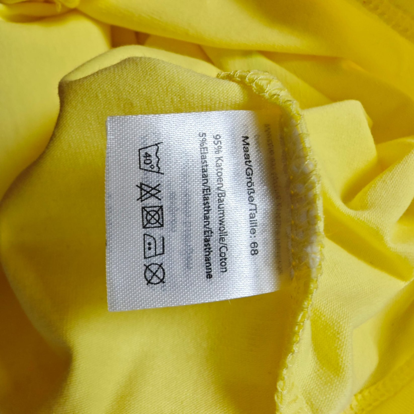 Newborn Kurzarmshirt Gelb Größe 68