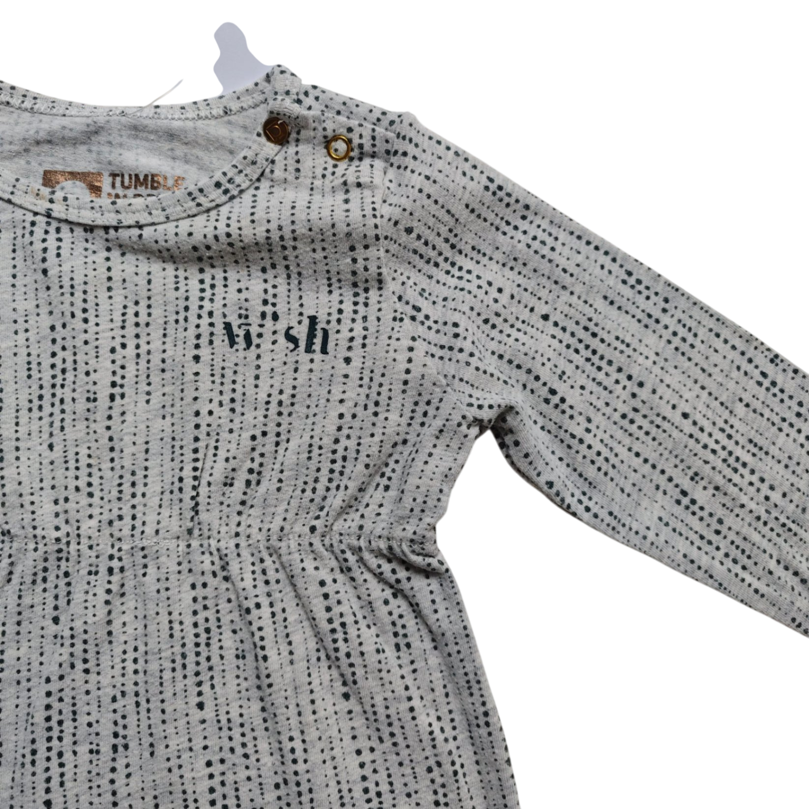 Tumble 'N Dry Kleid Grau mit schwarzen Punkten Größe 68