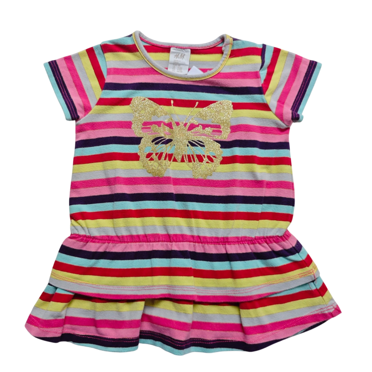 H&M Kleid Bunt (Rot, Pink, Blau, Gelb, Lila) Größe 68