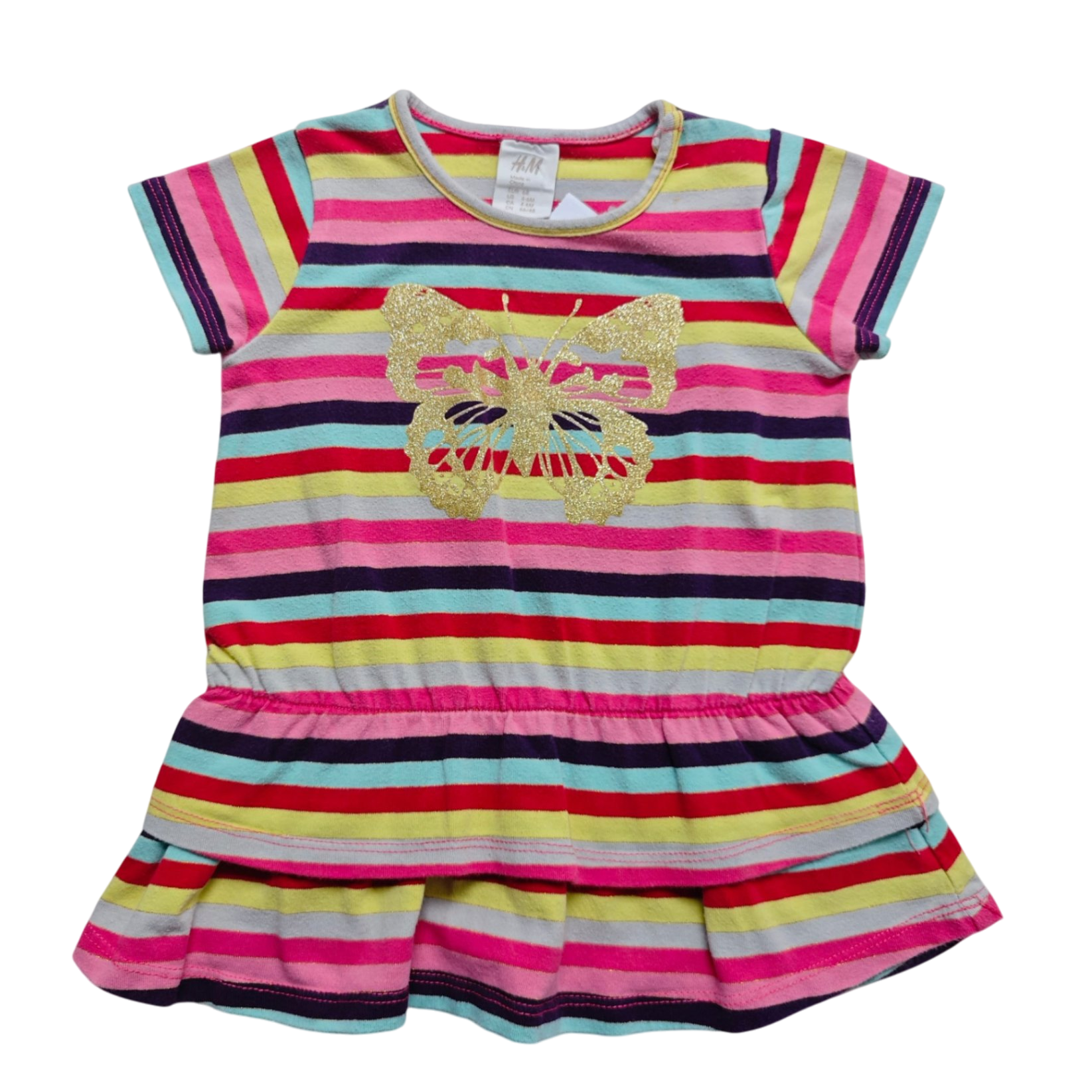 H&M Kleid Bunt (Rot, Pink, Blau, Gelb, Lila) Größe 68