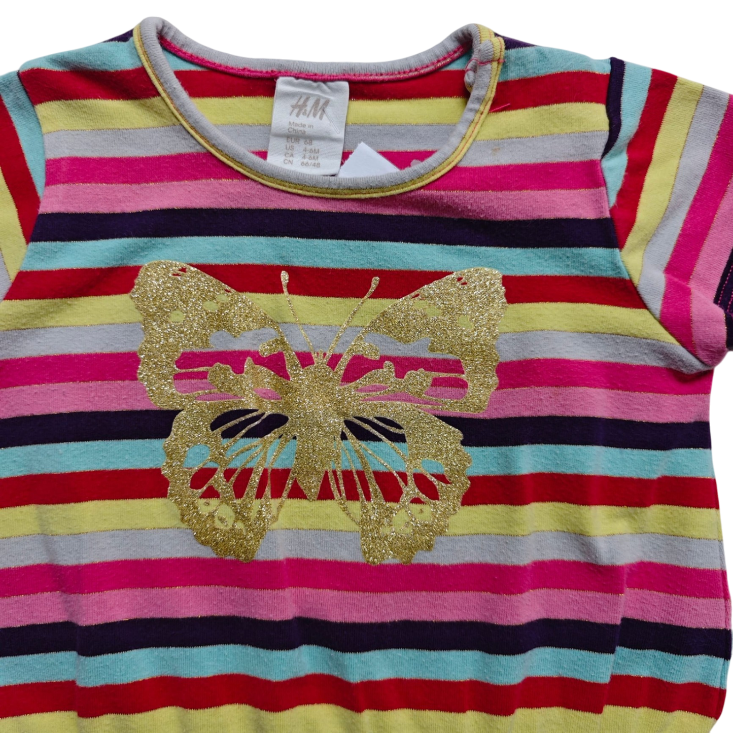 H&M Kleid Bunt (Rot, Pink, Blau, Gelb, Lila) Größe 68