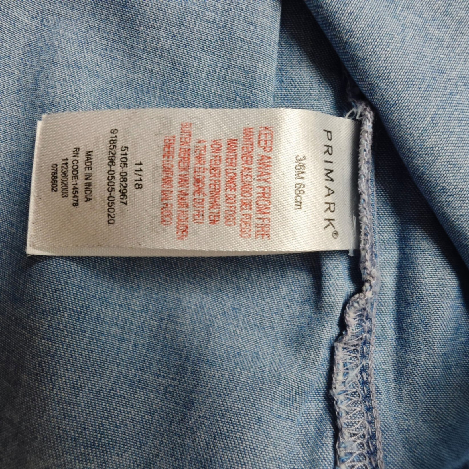 PRIMARK Kleid Hellblau Größe 68