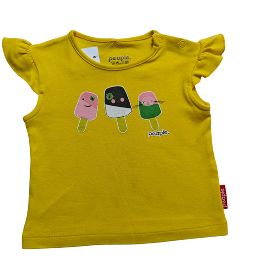 peatle kurzarmshirt Gelb Größe 68
