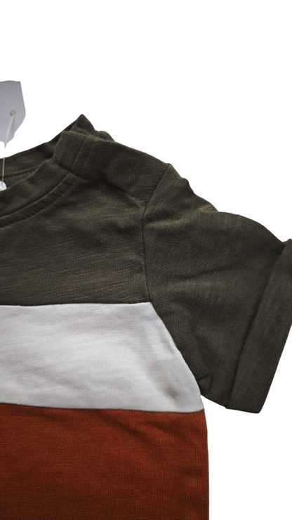 Prenatal Kurzarmshirt Dunkelgrün, Weiß, Orange Größe 56