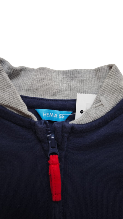Hema Jacke Dunkelblau, Rot, Grau Größe 56