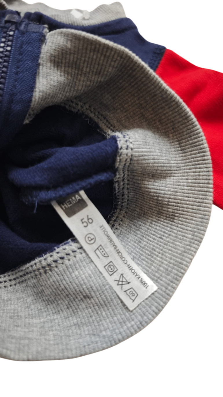 Hema Jacke Dunkelblau, Rot, Grau Größe 56