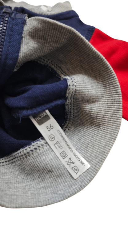 Hema Jacke Dunkelblau, Rot, Grau Größe 56