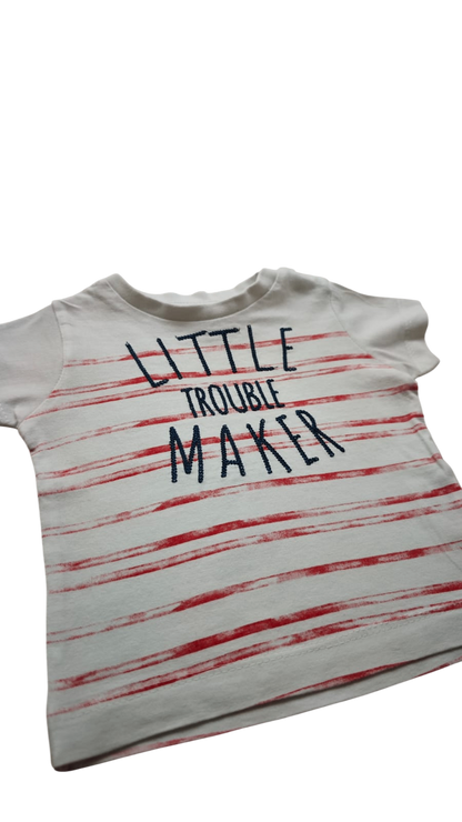 Newborn T-Shirt Weiß mit Rot und Blau Größe 56