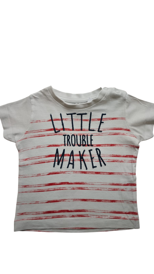 Newborn T-Shirt Weiß mit Rot und Blau Größe 56