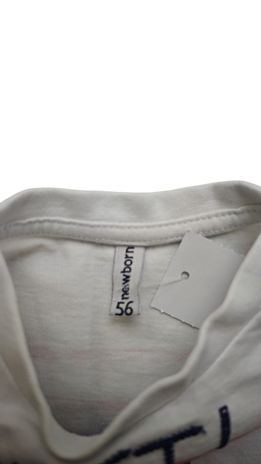 Newborn T-Shirt Weiß mit Rot und Blau Größe 56