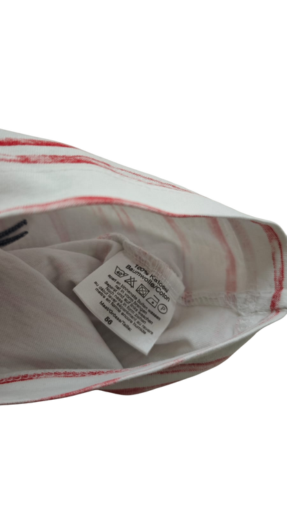 Newborn T-Shirt Weiß mit Rot und Blau Größe 56