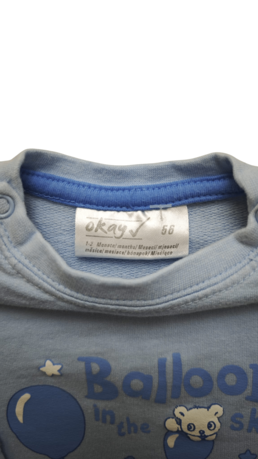 okay Langarmshirt Hellblau Größe 56