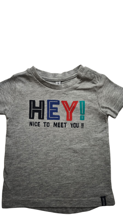 Newborn Kurzarmshirt Grau Größe 56