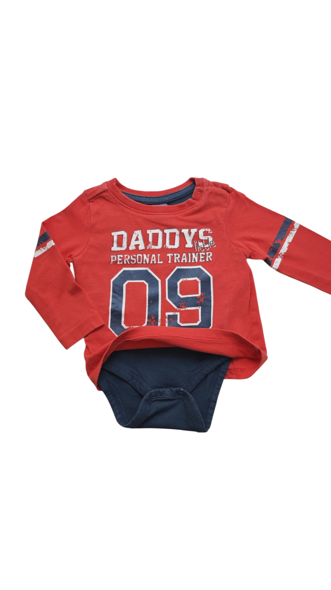 dopodopo Strampler Rot, Dunkelblau, Weiß Größe 56