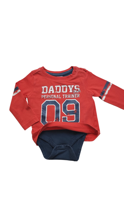 dopodopo Strampler Rot, Dunkelblau, Weiß Größe 56