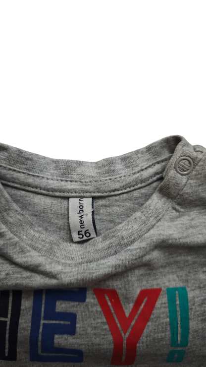 Newborn Kurzarmshirt Grau Größe 56
