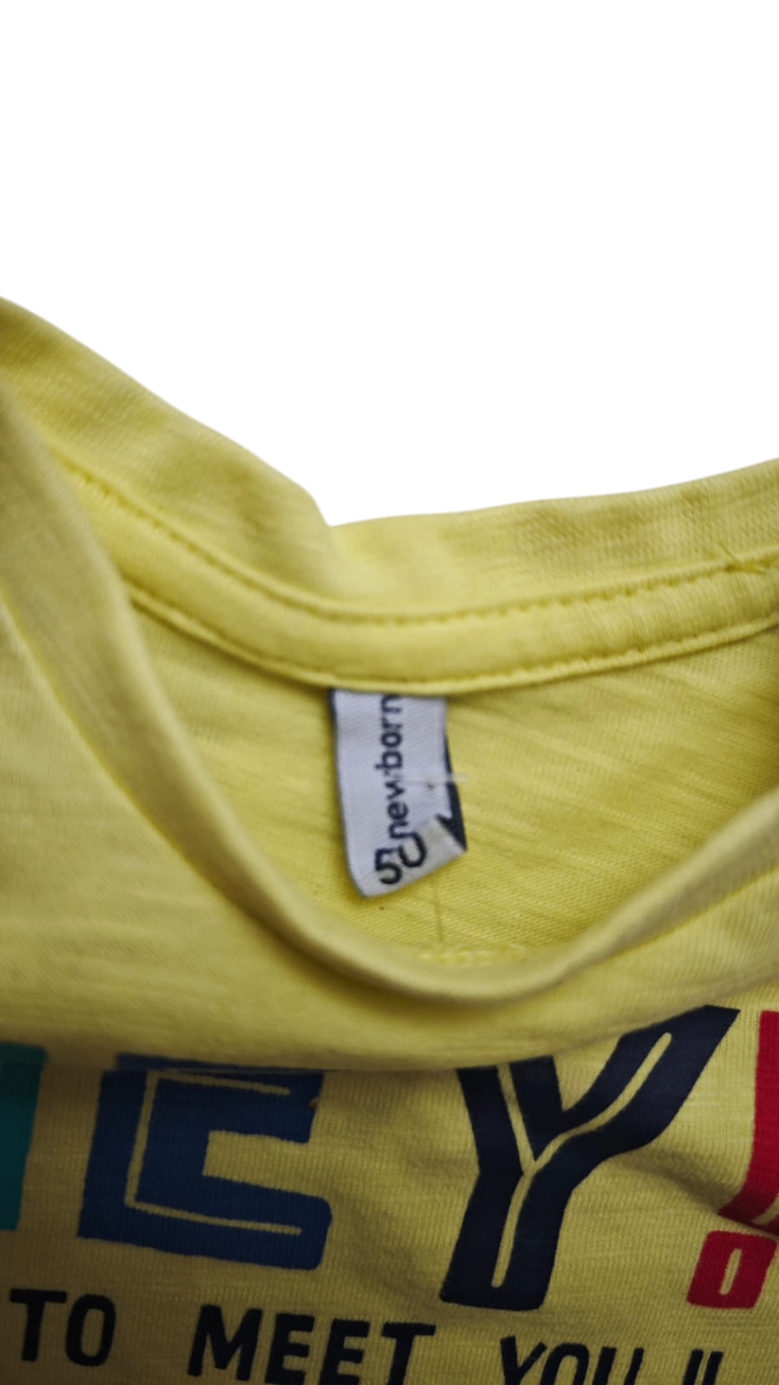 Newborn Kurzarmshirt Gelb Größe 50-56