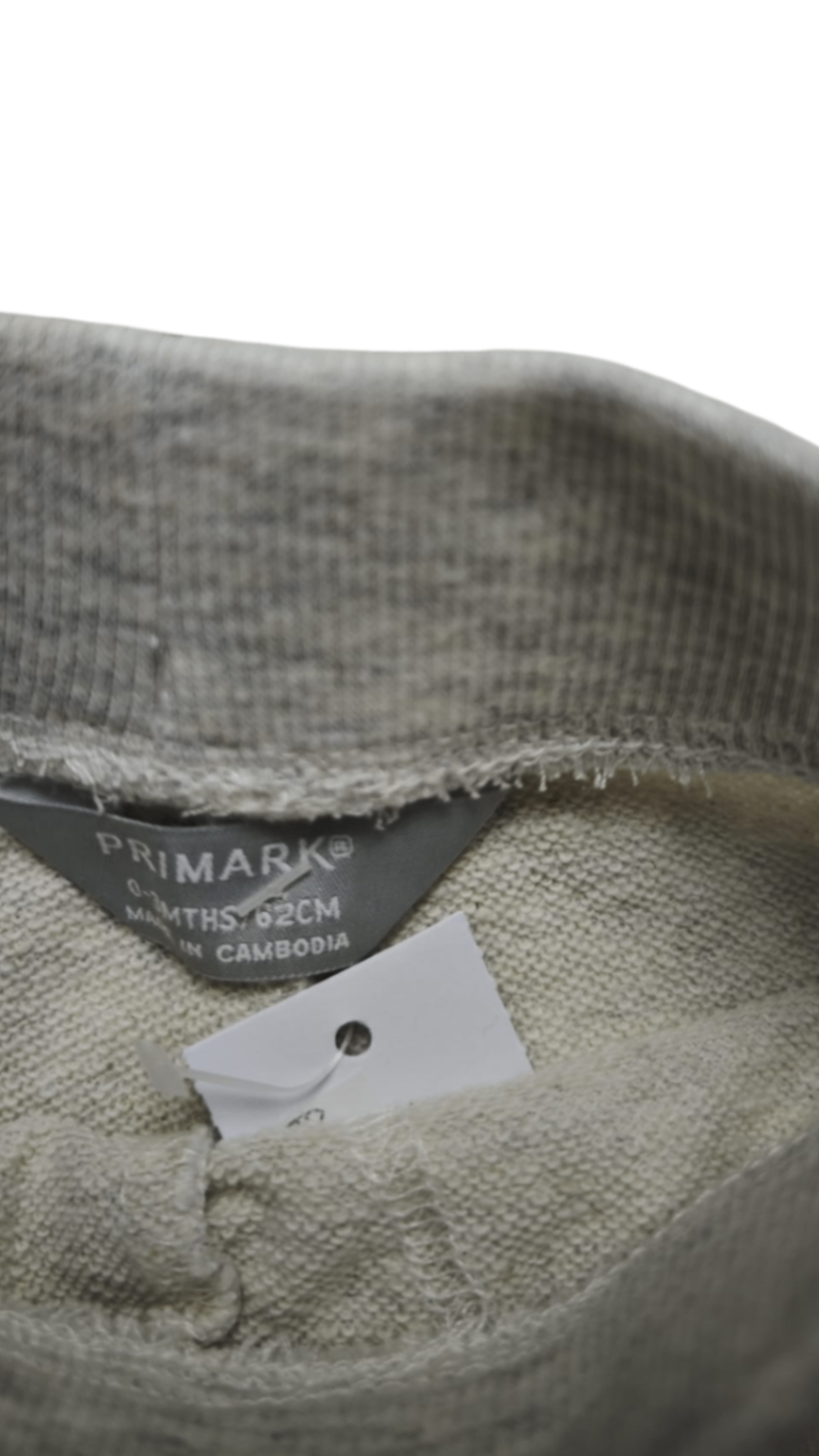 Primark Shorts Grau mit dunklen Mustern Größe 62
