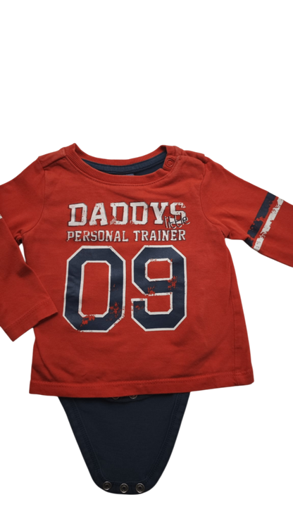 dopodopo Strampler Rot, Dunkelblau, Weiß Größe 56