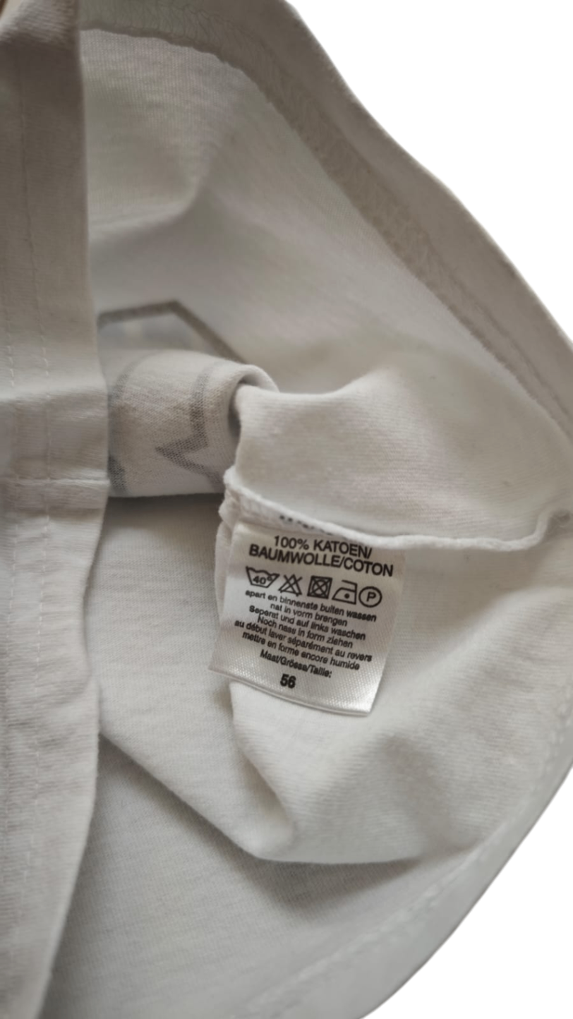 Markenlos Kurzarmshirt Weiß und Blau Größe 56