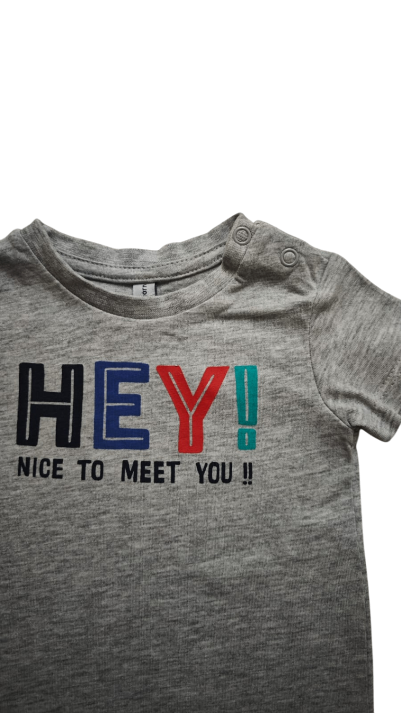 Newborn Kurzarmshirt Grau Größe 56