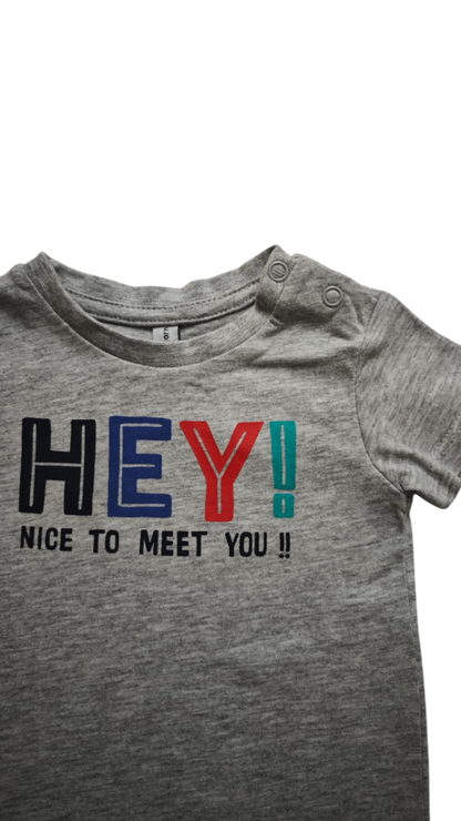 Newborn Kurzarmshirt Grau Größe 56