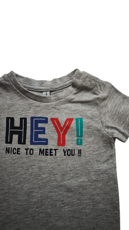 Newborn Kurzarmshirt Grau Größe 56