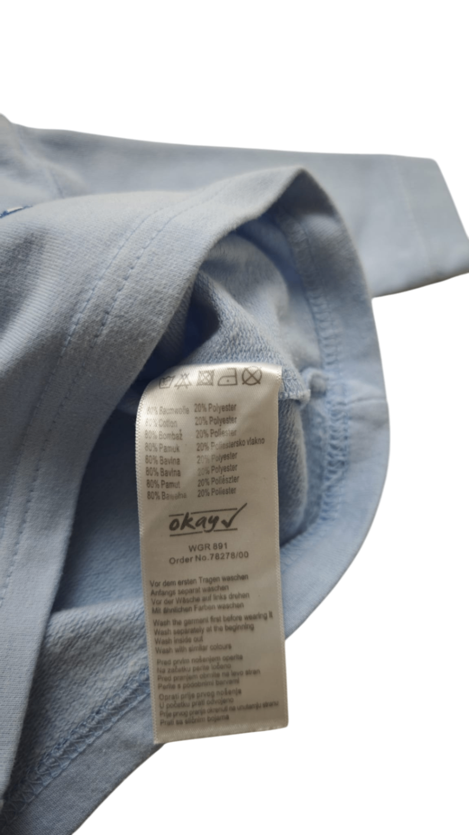 okay Langarmshirt Hellblau Größe 56