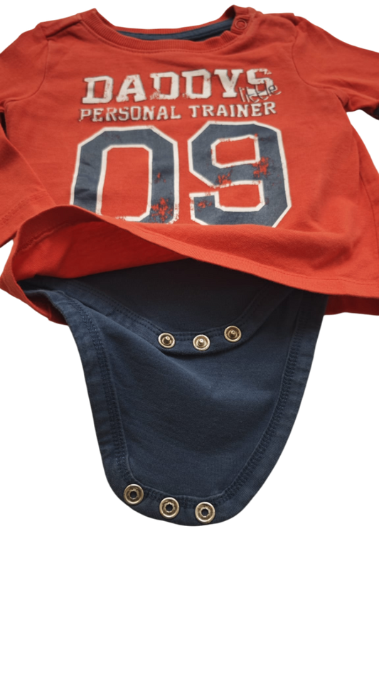 dopodopo Strampler Rot, Dunkelblau, Weiß Größe 56