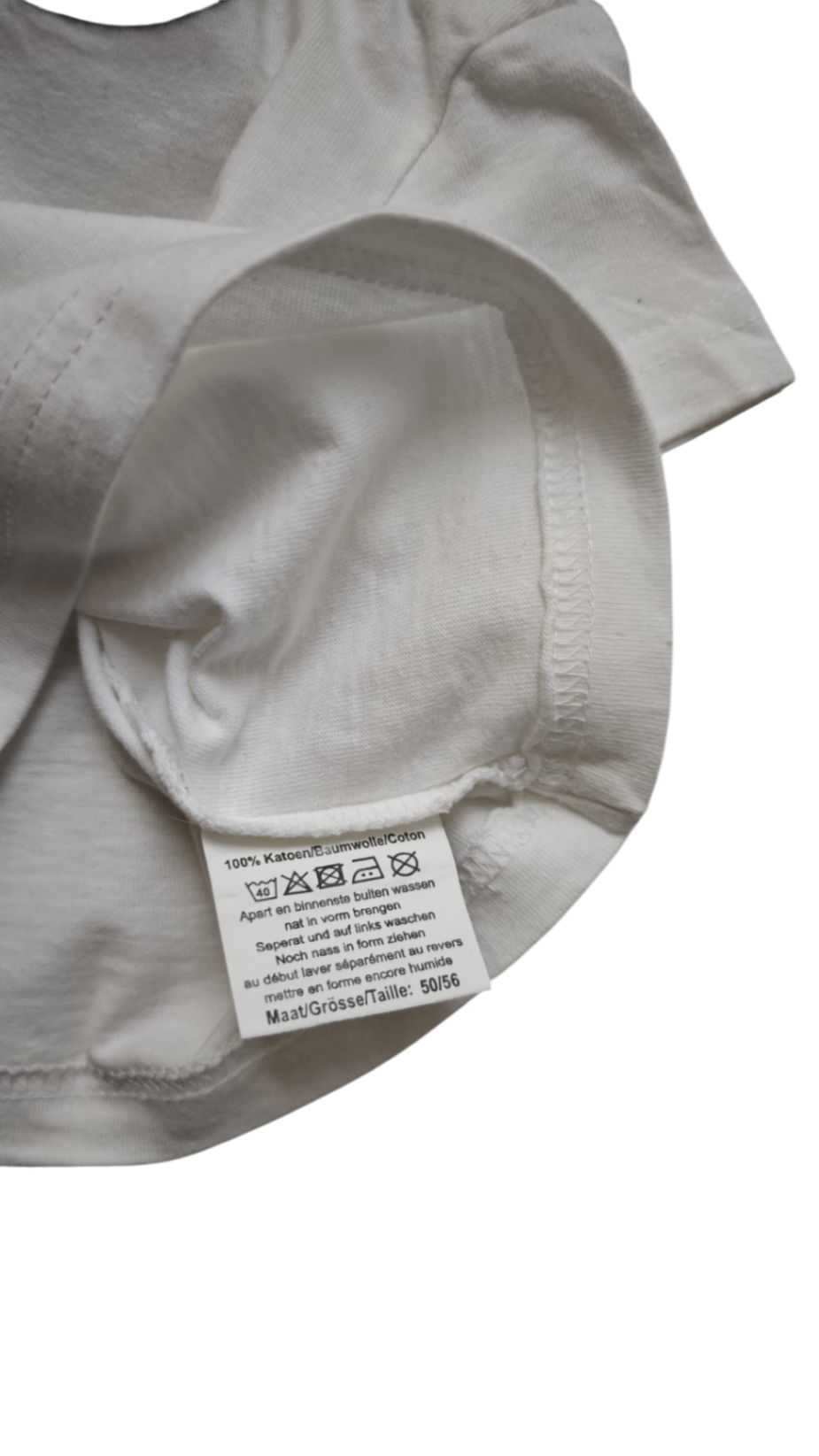 New BORN Kurzarmshirt Weiß mit schwarzen Kragen Größe 56