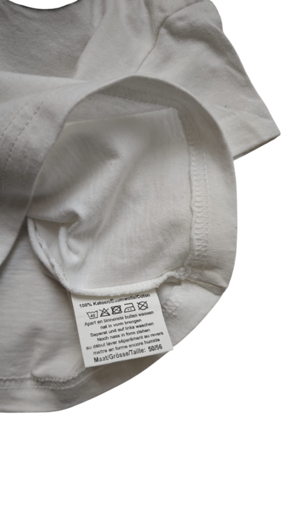 New BORN Kurzarmshirt Weiß mit schwarzen Kragen Größe 56