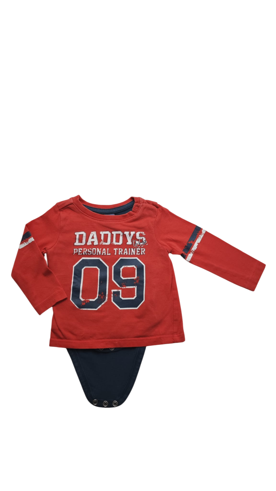 dopodopo Strampler Rot, Dunkelblau, Weiß Größe 56