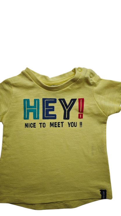 Newborn Kurzarmshirt Gelb Größe 50-56