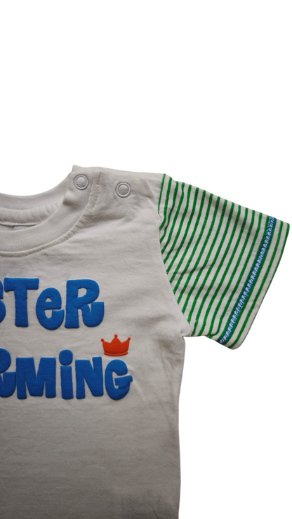 Newborn Kurzarmshirt Weiß, Grün, Blau, Orange Größe 50