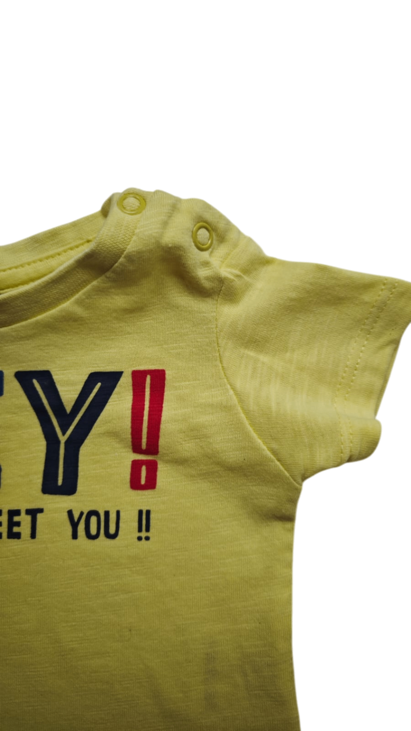 Newborn Kurzarmshirt Gelb Größe 50-56