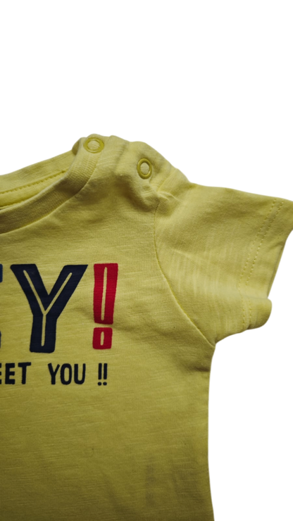 Newborn Kurzarmshirt Gelb Größe 50-56