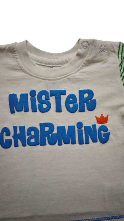 Newborn Kurzarmshirt Weiß, Grün, Blau, Orange Größe 50