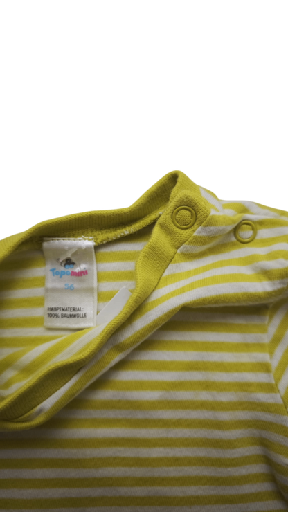 Topomini Kurzarmshirt Gelb und Weiß Größe 56