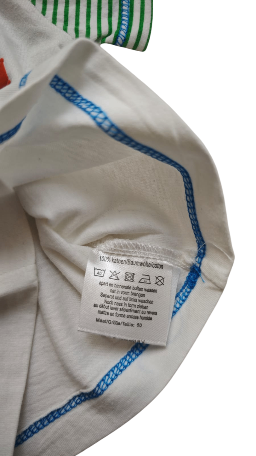 Newborn Kurzarmshirt Weiß, Grün, Blau, Orange Größe 50